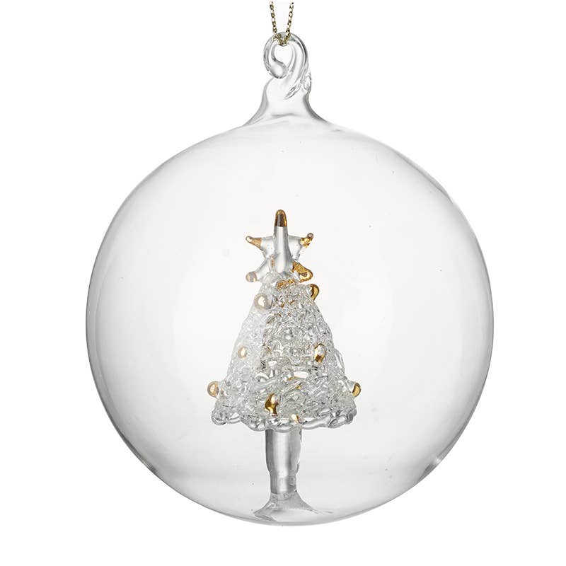 Glass Christmas Tree Bauble Decoration | Hanging Ornament