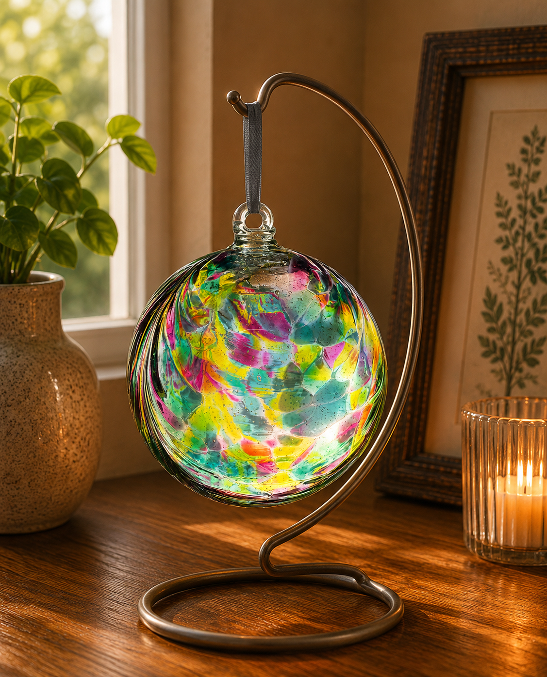 10cm Friendship Ball - Feather Design - Hummingbird