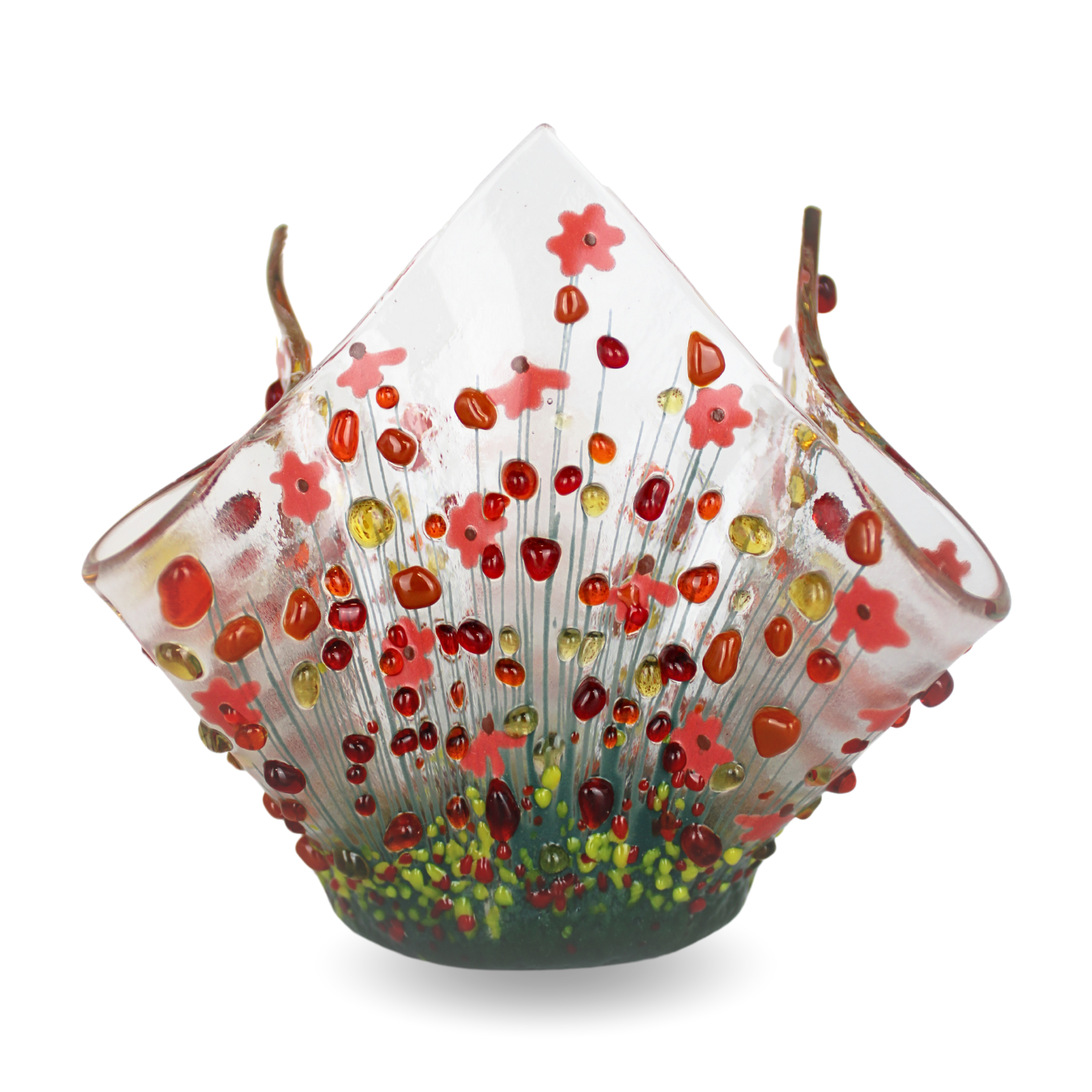 Handmade Fused Glass Small Tealight Holder – Gerbera Design