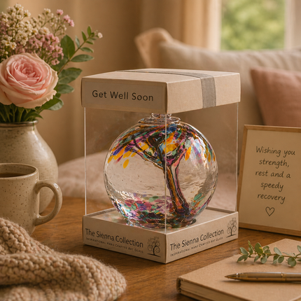 10cm Spirit Ball - Get Well Soon- Multicoloured Turquoise