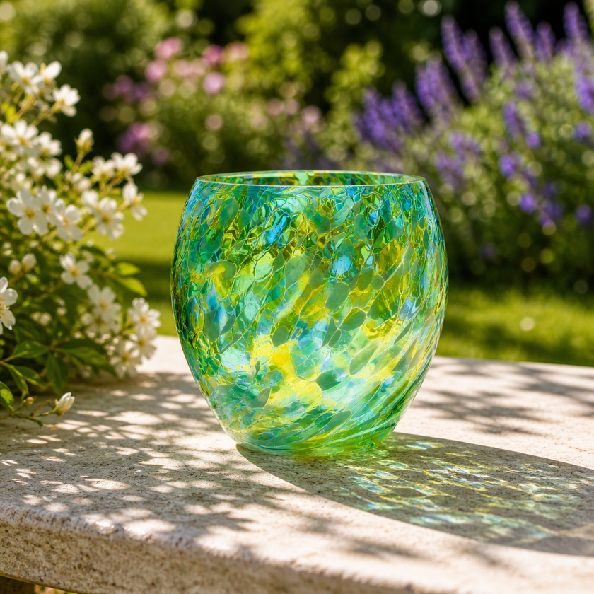 Self Watering Plant Pot – Green & Blue (Modern Indoor Planter)