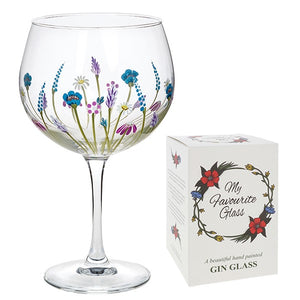 Handpainted Gin Glass - Lavender Meadow