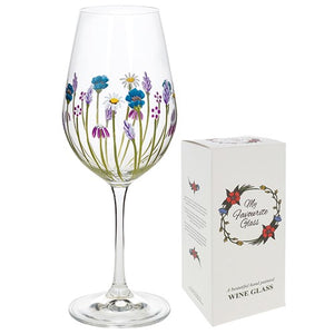 Handpainted Wine Glass - Lavender Meadow