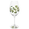 My Favourite Glass Xmas Mistletoe & Berry Wine Glass
