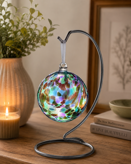 10cm Friendship Ball - Feather Design - Peacock