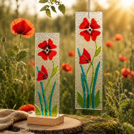 Hanging Decorative Flower Plaque - Red
