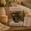 8cm Friendship Heart – Sending Hugs (Multicoloured, Handmade Glass Keepsake)
