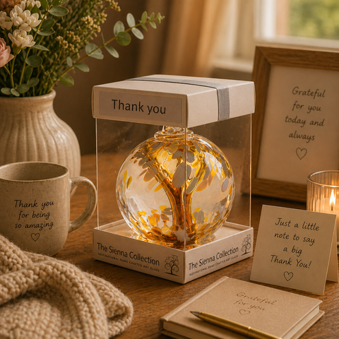 10cm Spirit Ball - Thank You - Pastel Gold