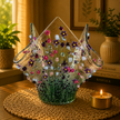 Handmade Fused Glass Small Tealight Holder – Violet Design