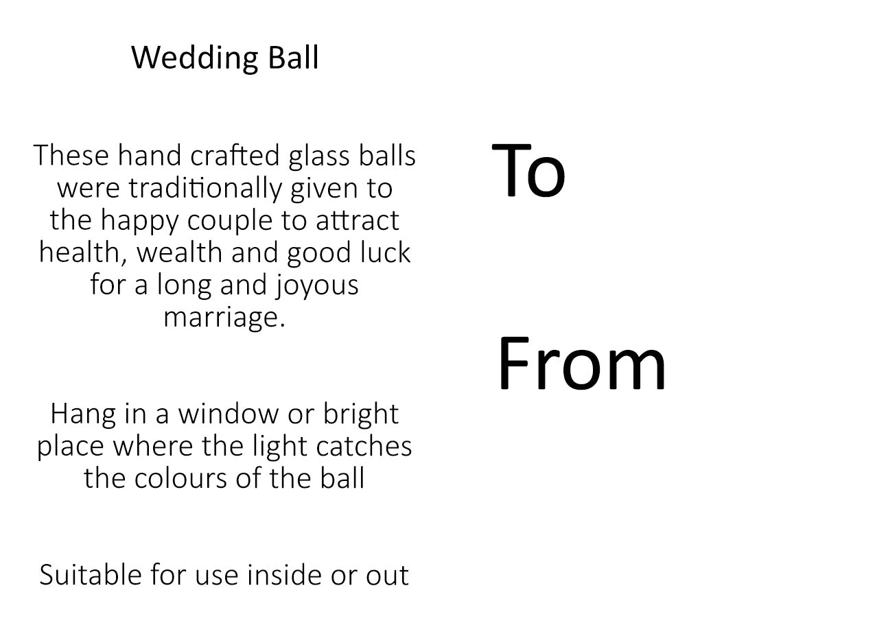 Wedding Gift Friendship Ball - White