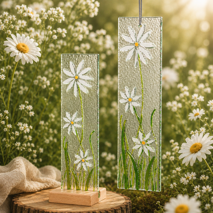 Hanging Decorative Flower Plaque - White
