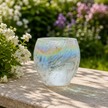 Self Watering Glass Plant Pot – White (Modern Indoor Planter)