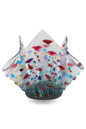 Handmade Fused Glass - Wildflower Small Tealight