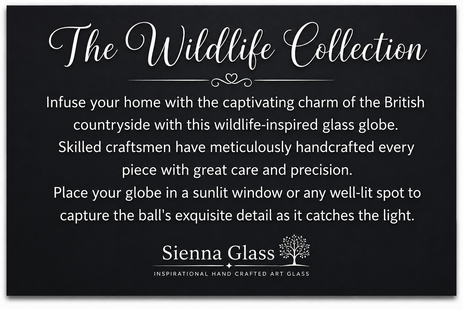 10cm Glass Globe – Wildlife Collection – Butterfly (Handcrafted Glass Ornament)