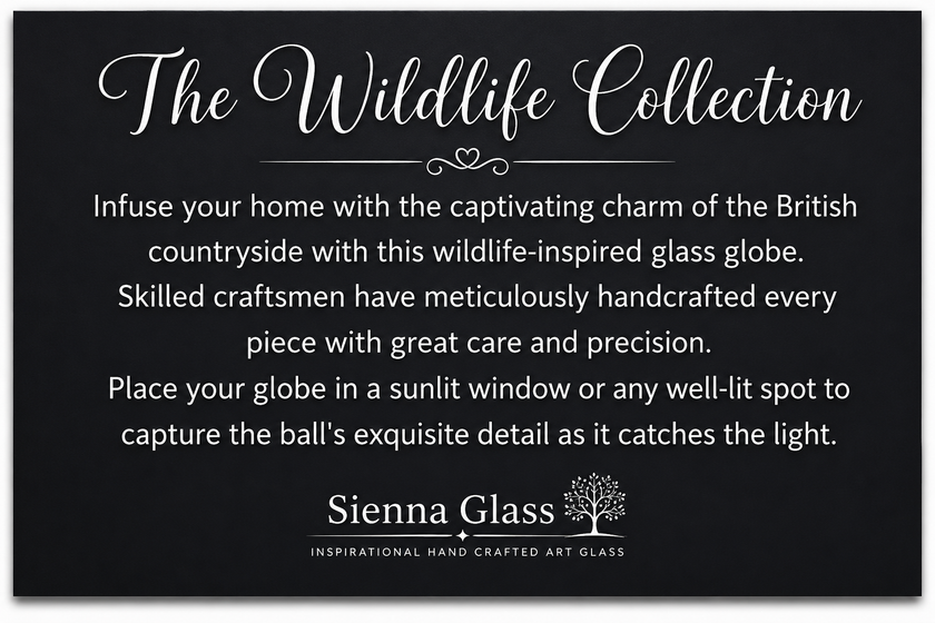 10cm Glass Globe – Wildlife Collection – Bumblebee (Handcrafted Glass Ornament)