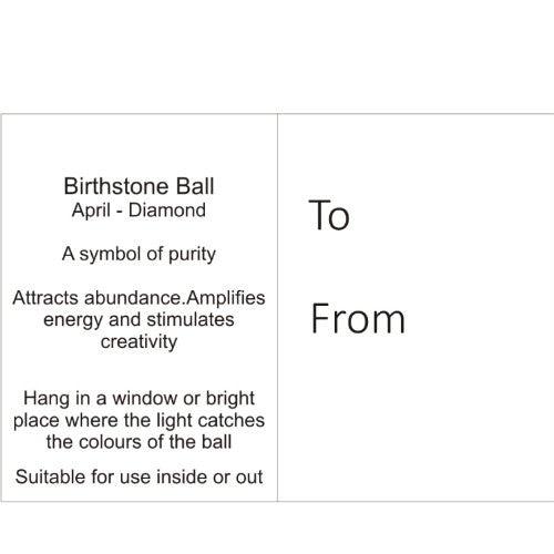 Birthstone Ball - April - Diamond - Aspire Art Glass
