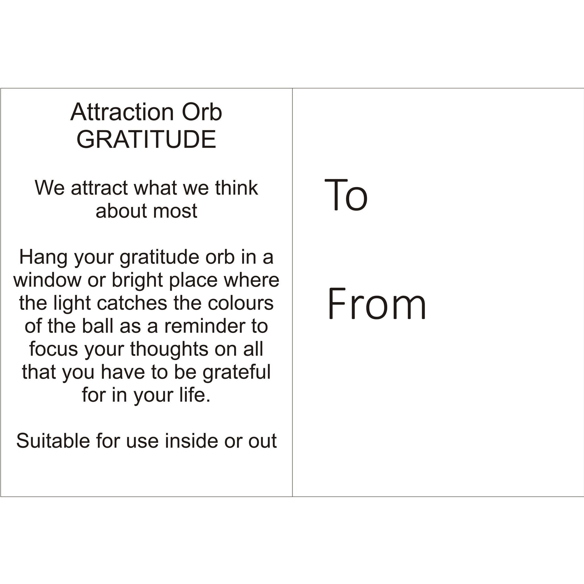 Attraction Orb - Gratitude - Aspire Art Glass
