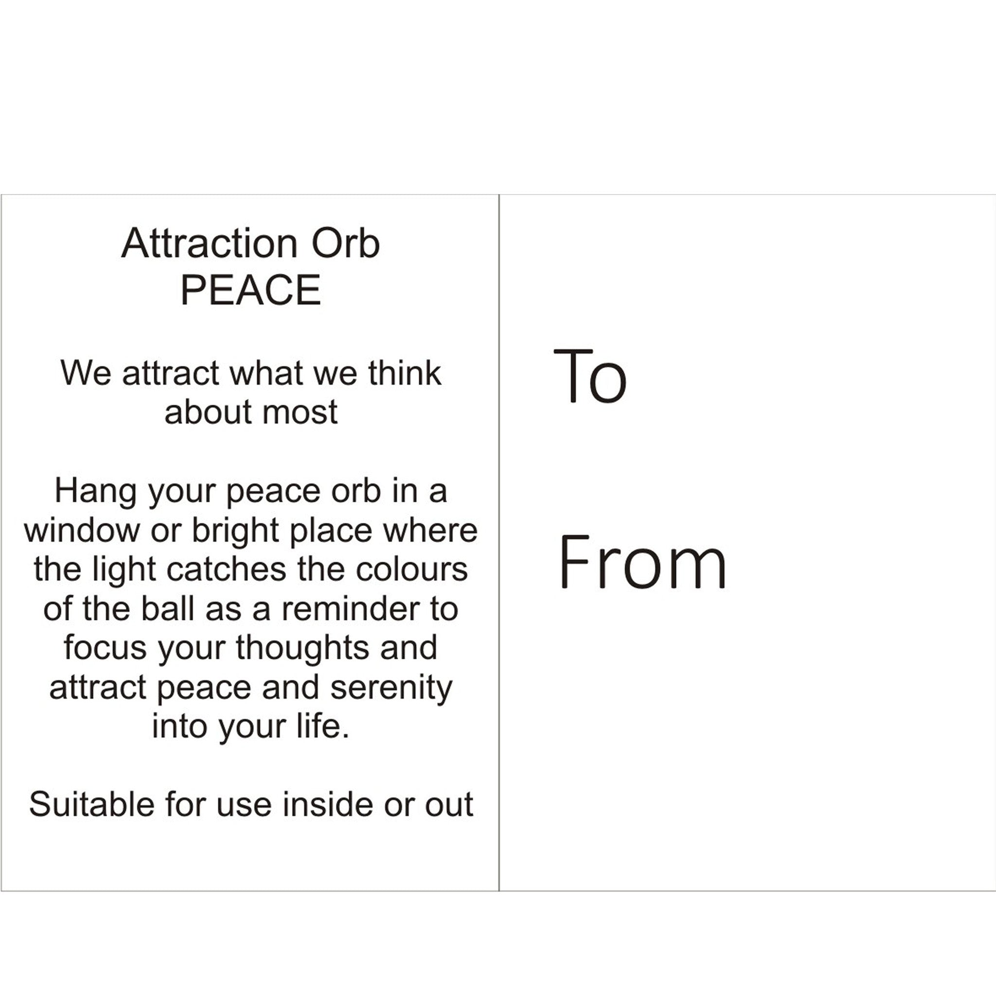 Attraction Orb - Peace - Aspire Art Glass