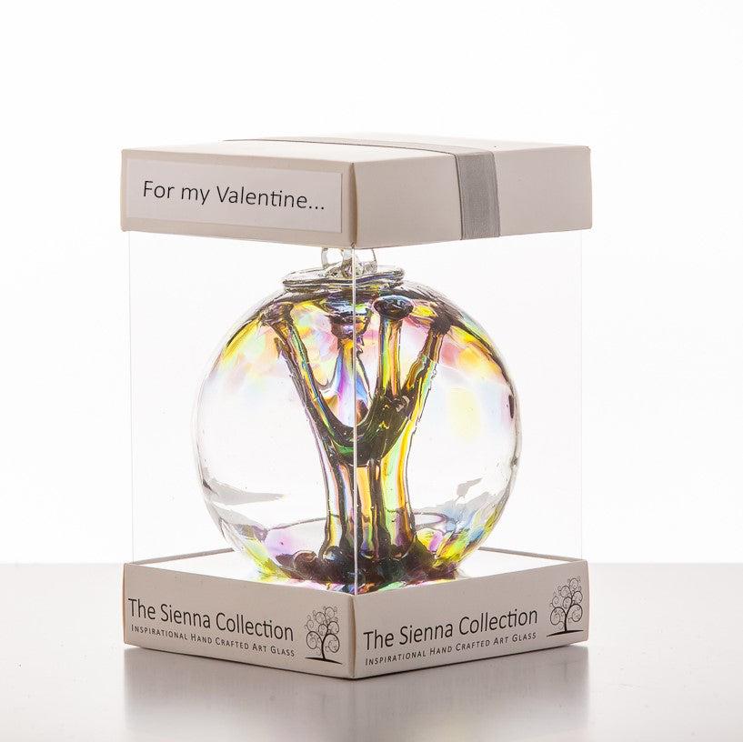 Valentine's Day Gift 10cm Spirit Ball - Purple, Green & Blue - Aspire Art Glass