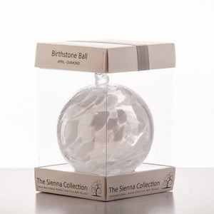 Birthstone Ball - April - Diamond - Aspire Art Glass
