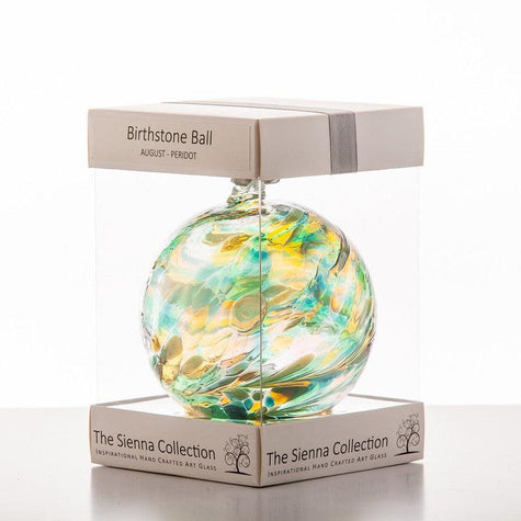 Birthstone Ball - August - Peridot - Aspire Art Glass