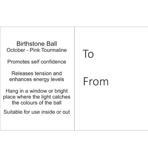 Birthstone Ball - October - Pink Tourmaline