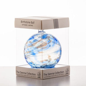 Birthstone Ball - September - Sapphire - Aspire Art Glass