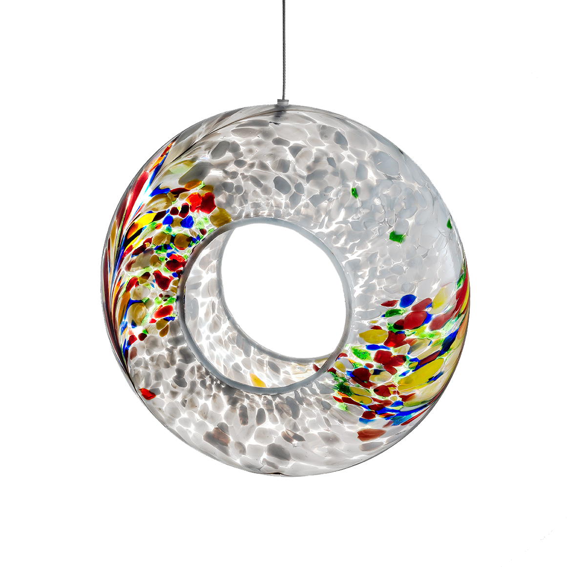 Hanging Bird Feeder - White - Aspire Art Glass