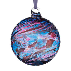 8cm Friendship Ball - Blue & Pink - Aspire Art Glass