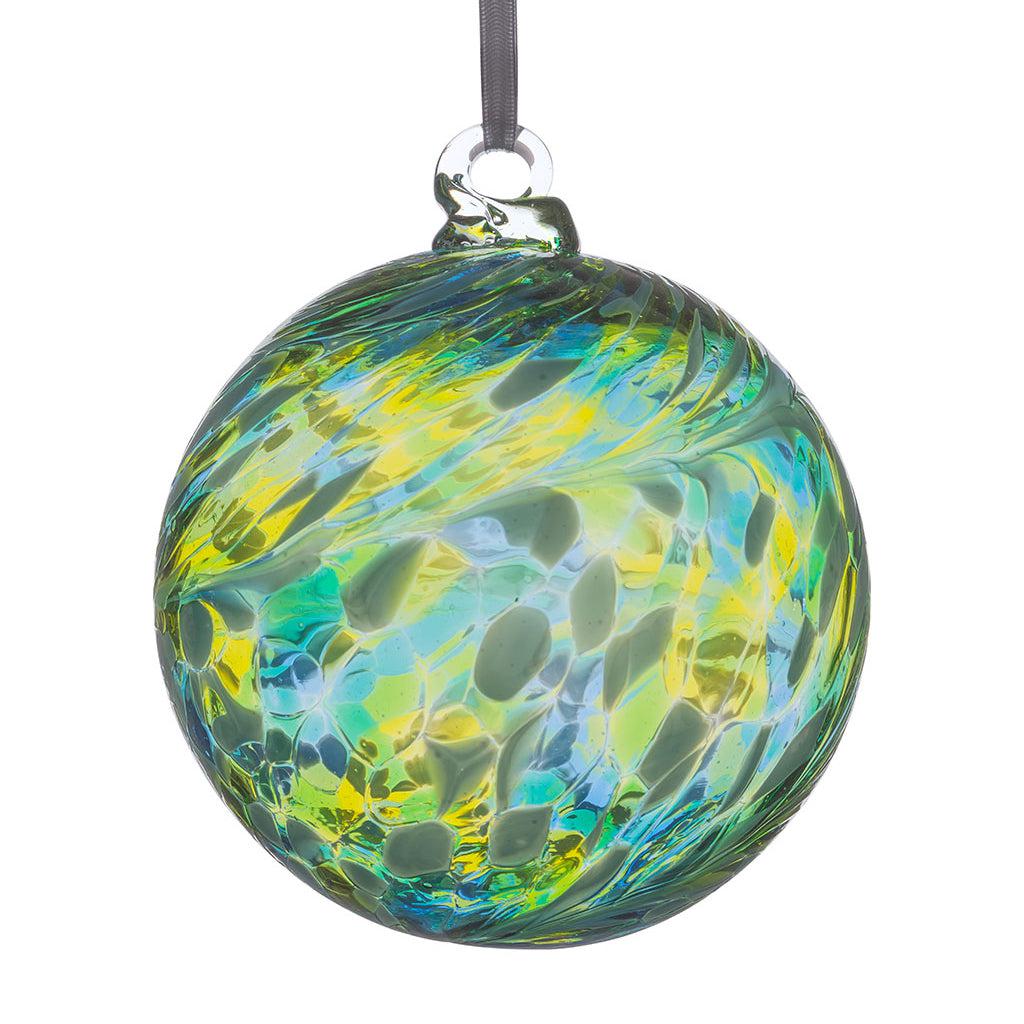 8cm Friendship Ball - Green & Blue - Aspire Art Glass