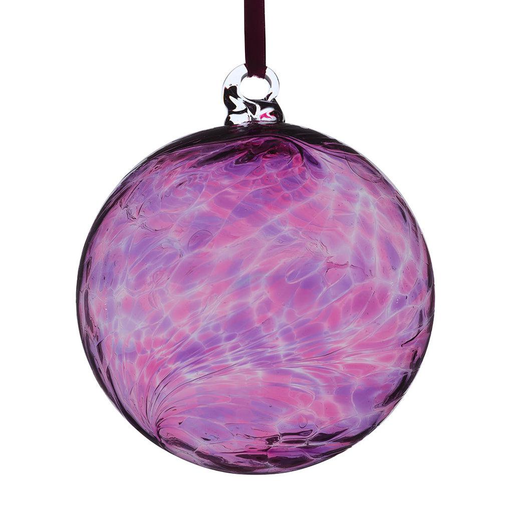 8cm Friendship Ball - Pink & Purple - Aspire Art Glass