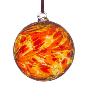 8cm Friendship Ball - Red & Yellow - Aspire Art Glass