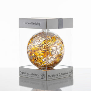 Golden Wedding Anniversary Gift Friendship Ball - Aspire Art Glass