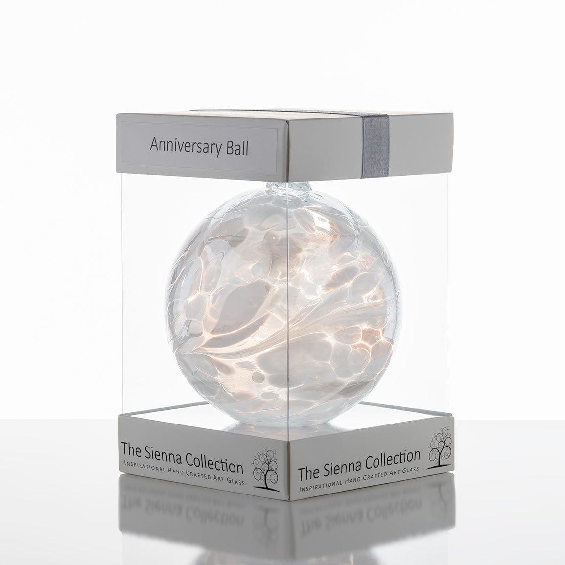 Anniversary Gift Friendship Ball - White - Aspire Art Glass