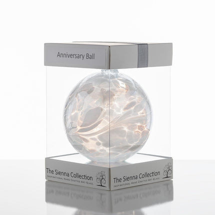 Anniversary Gift Friendship Ball - White - Aspire Art Glass