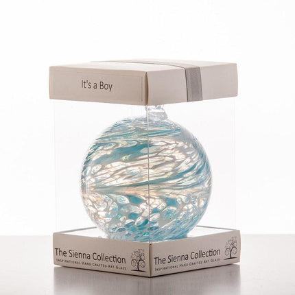 'It's a Boy!' - 10cm Friendship Ball - Aspire Art Glass