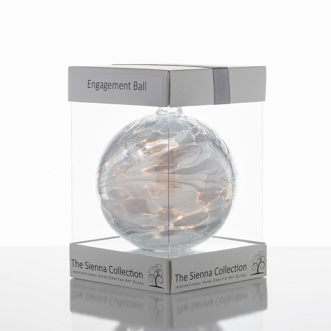 Engagement Gift Friendship Ball - Pastel White - Aspire Art Glass