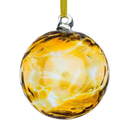 10cm Friendship Ball - Topaz - Aspire Art Glass
