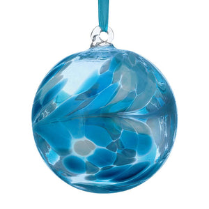10cm Friendship Ball - Turquoise - Aspire Art Glass