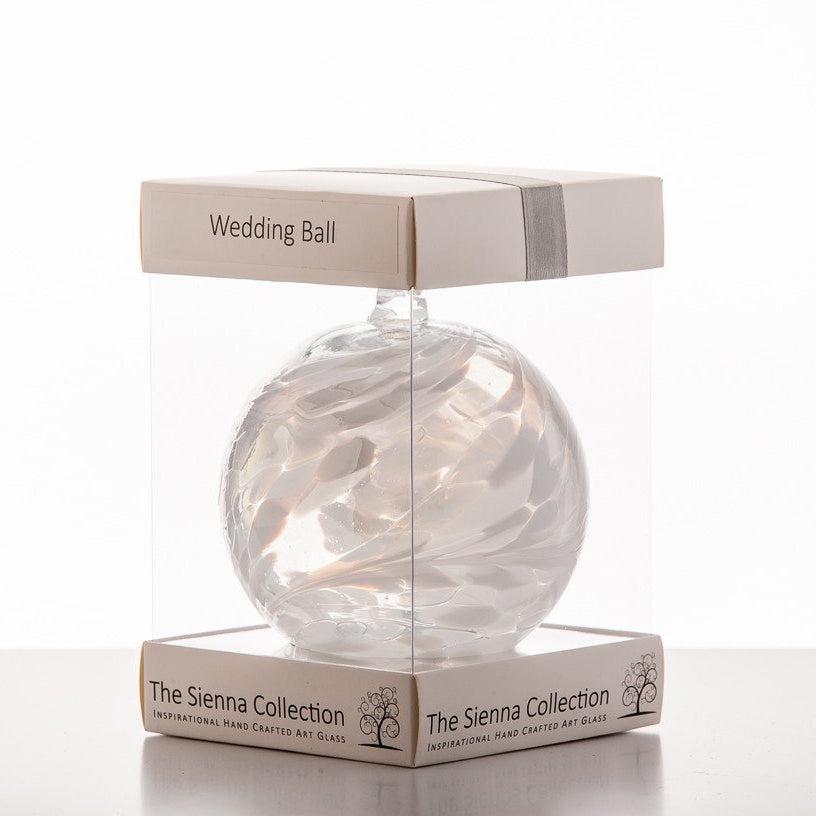 Wedding Gift Friendship Ball - White - Aspire Art Glass