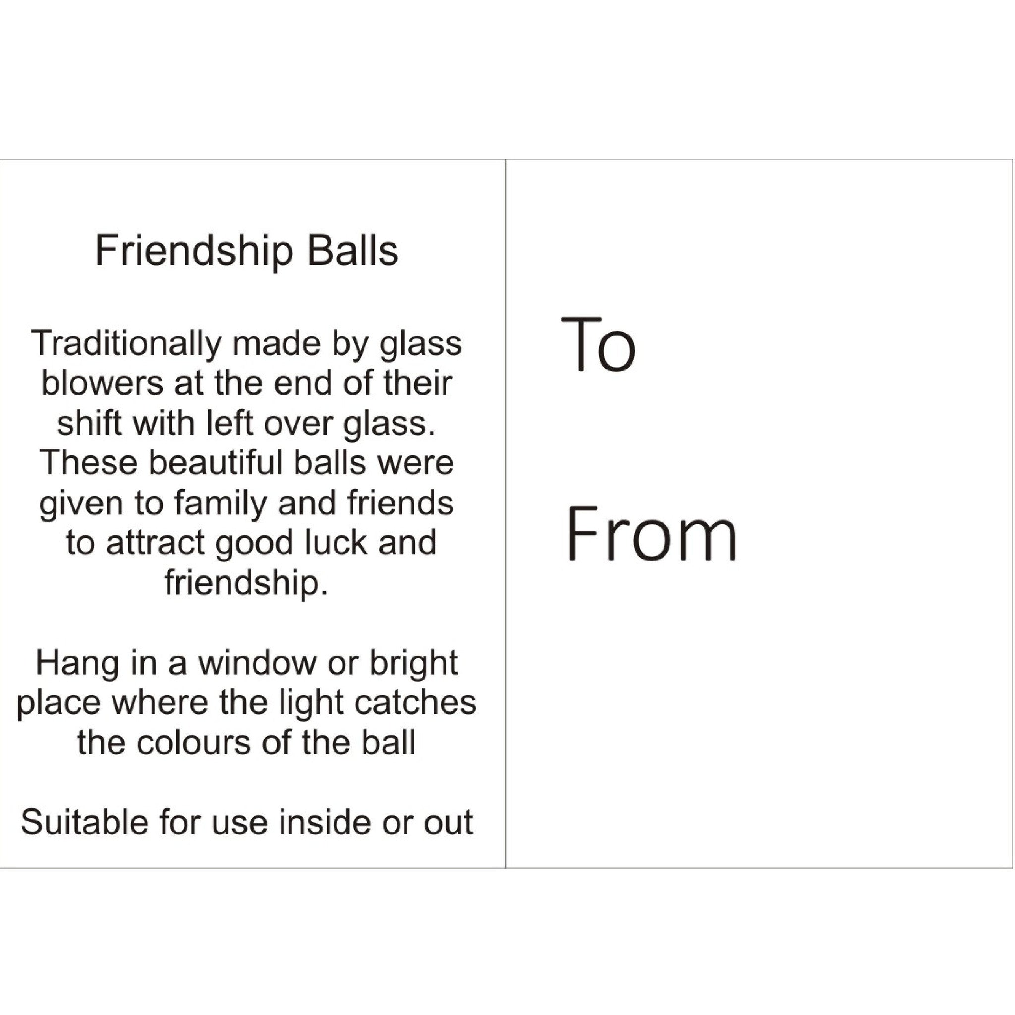 10cm Friendship Ball - Feather Design - Parrot - Aspire Art Glass