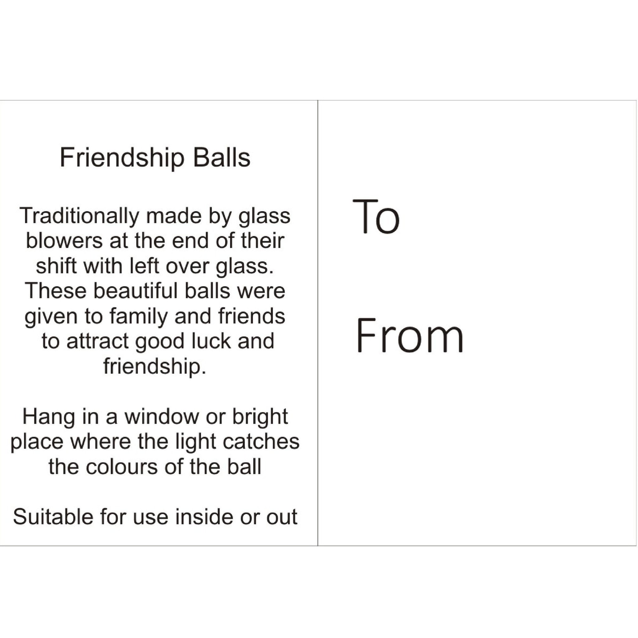 10cm Friendship Ball - Aquamarine - Aspire Art Glass