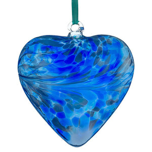 12cm Friendship Heart - Blue - Aspire Art Glass