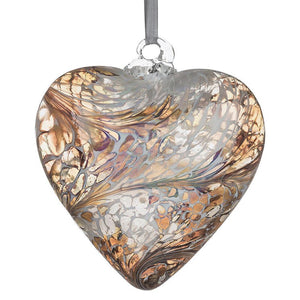 12cm Friendship Heart - Pastel Gold - Aspire Art Glass
