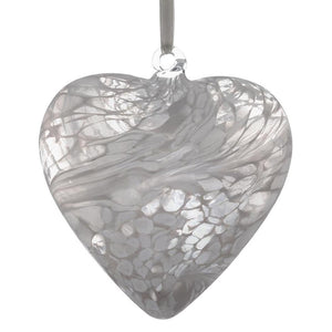 8cm Friendship Heart - White - Aspire Art Glass