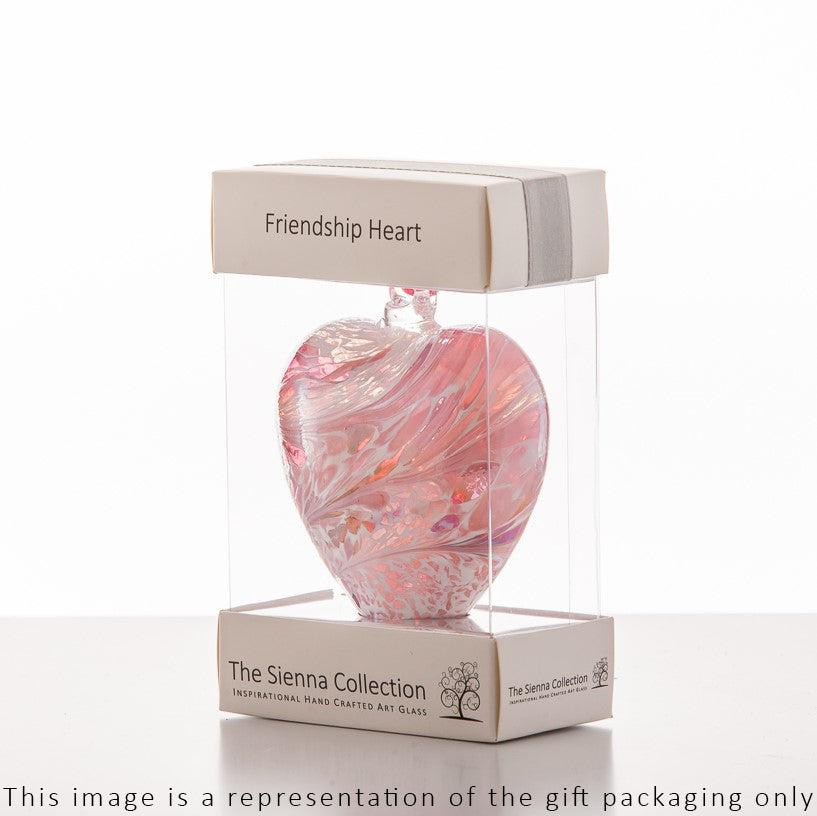 8cm Friendship Heart - Red - Aspire Art Glass