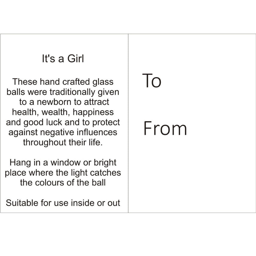 10cm Spirit Ball - 'It's A Girl!'