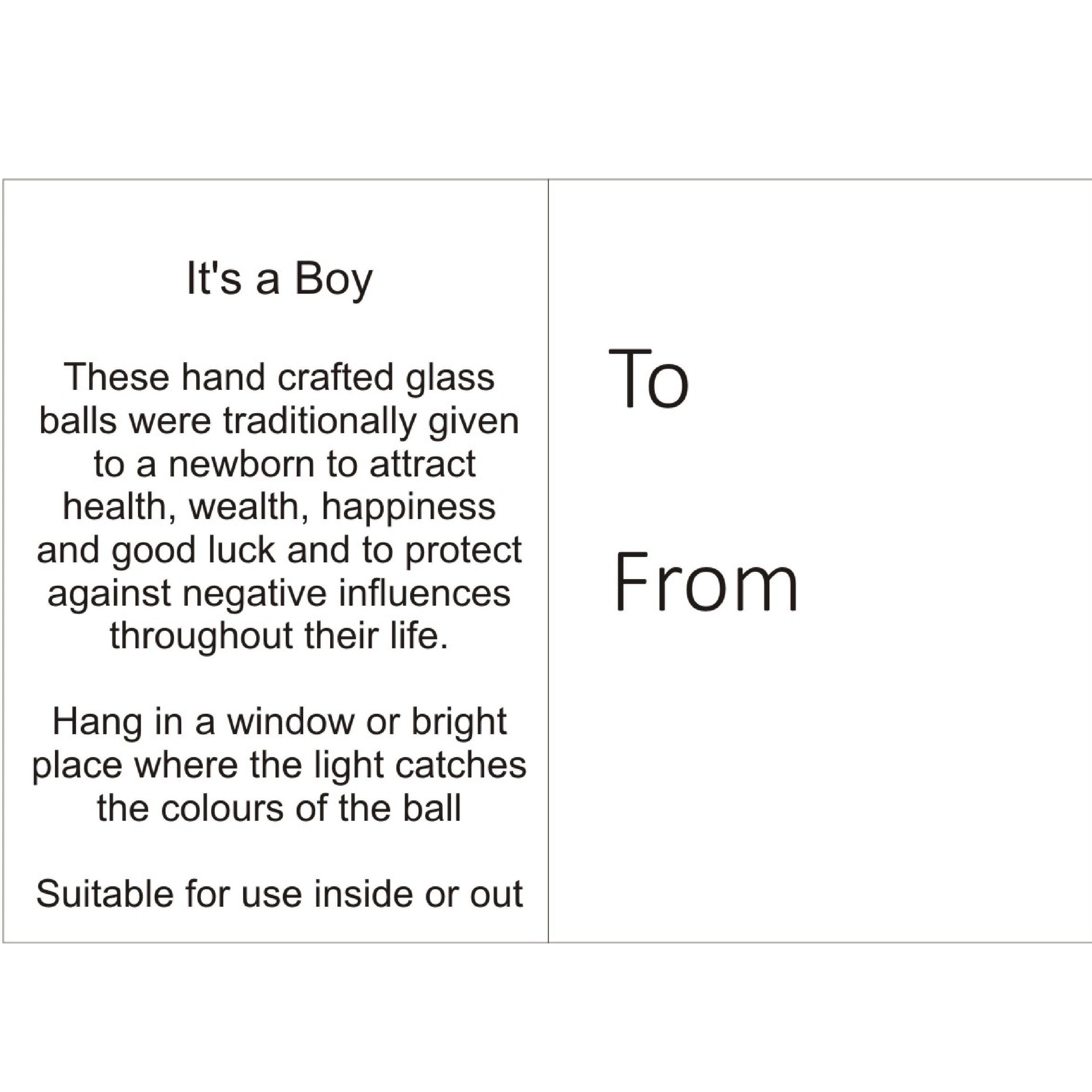 10cm Spirit Ball - 'It's a Boy!'