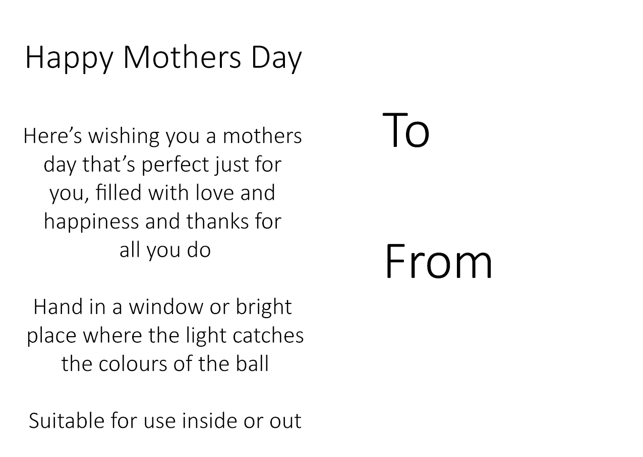 Mother's Day 10cm Spirit Ball - Multicoloured Pink - Aspire Art Glass