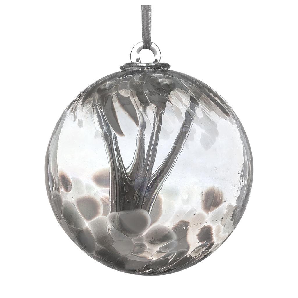 10cm Spirit Ball - Pastel Silver - Aspire Art Glass
